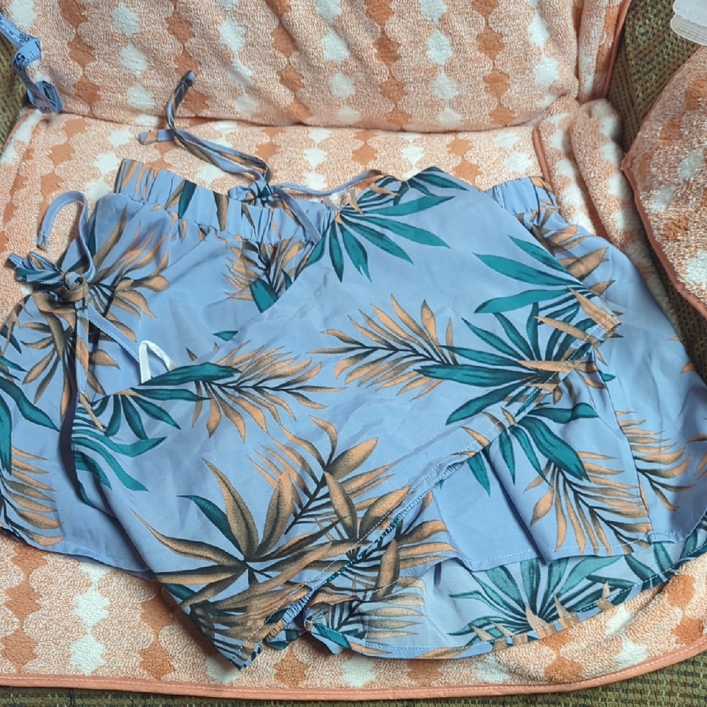 SHEIN Blue and Green Short Set